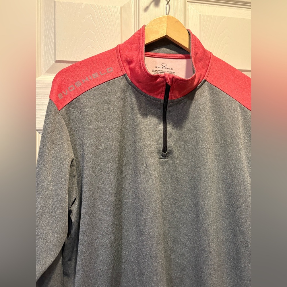Evoshield Gray Quarter-Zip Pullover With Coral Ac… - image 4